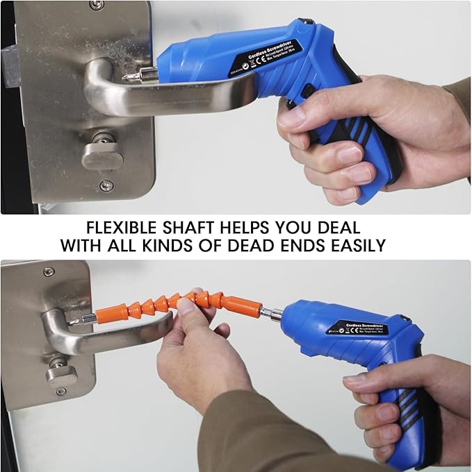 Cordless Electric Screwdriver, 3.6V Rechargeable Power Screwdriver with 47 pcs Accessories, usb charging, 3Nm Screw Gun, mini Carrying screwdriver set with LED Light Electric Power Drill Set