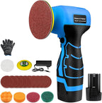Cordless Sander, 3" Palm Sander with 16.8V 3.0Ah Li-ion Battery, 3500RPM Mini Polisher, 19 Accessories Sander Tool for Sanding/Polishing/Waxing/Cleaning