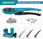 Libraton Pex Cutter 1-1/4", Pex Pipe Cutter, PEX Tube Cutter 1/8" to 7/8", PEX Pipe Cutting Tools for PEX, PVC (Thin), PPR Plastic, Extra PTFE Seal Tapes 400"