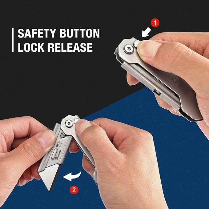 WORKPRO 3-Pack Folding Utility Knife, Quick Change Blades Box Cutter, EDC Foldable Pocket Utility Knife Sets with Belt Clip