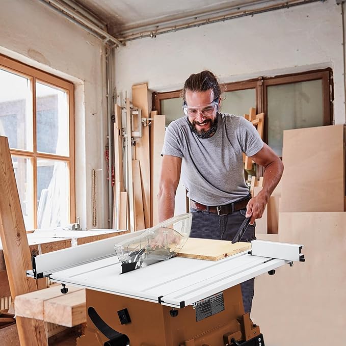 10 Inch Table Saw with Stand, 15 Amp 5000RPM Portable Table Saw, 90°Cross Cut & 0-45°Bevel Cut, Adjustable Depth, Multifunctional Saw for Woodworking, Metal, Plastic, Orange