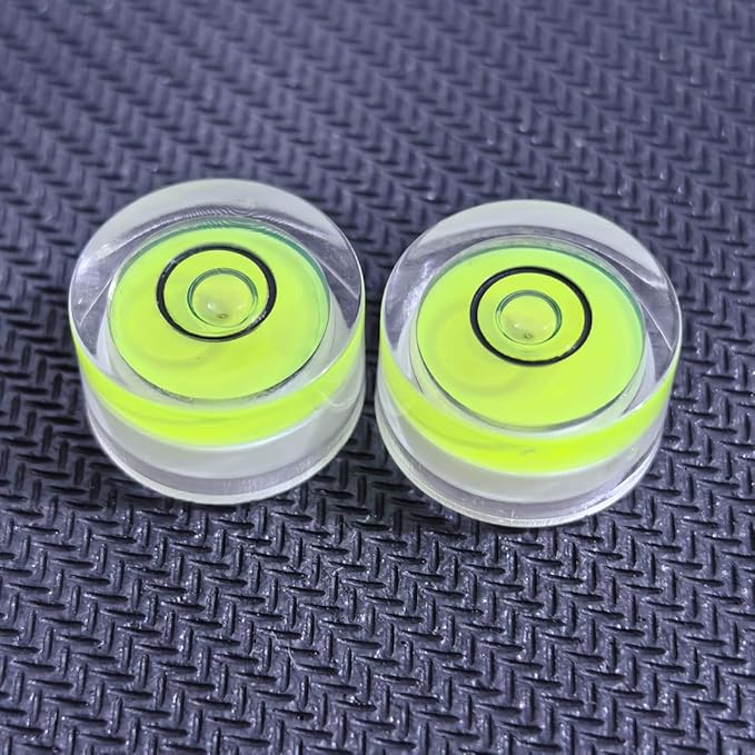 5Pcs Small Circular Bubble Levels with Double Sided Adhesive Bottom Mini Little Stick-on Bubble Spirit Level Measuring Layout Tools Levels (15x8mm)