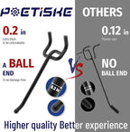 POETISKE Pegboard Hooks 0.2” Diameter 10 inch Black Metal Ball Ending Garden Tool Organizer Fits 1/4’’ Pegboard Garage Wall Hooks 50PCS