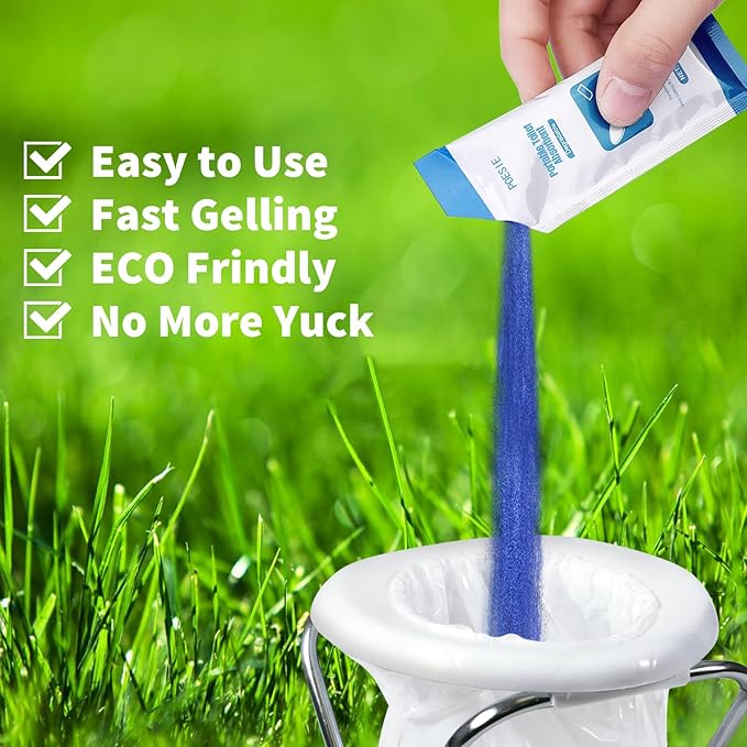 Poesie Poo Absorbent Gel Powder for Portable Toilet Camping Hiking Outdoor Portable Potty Resolution
