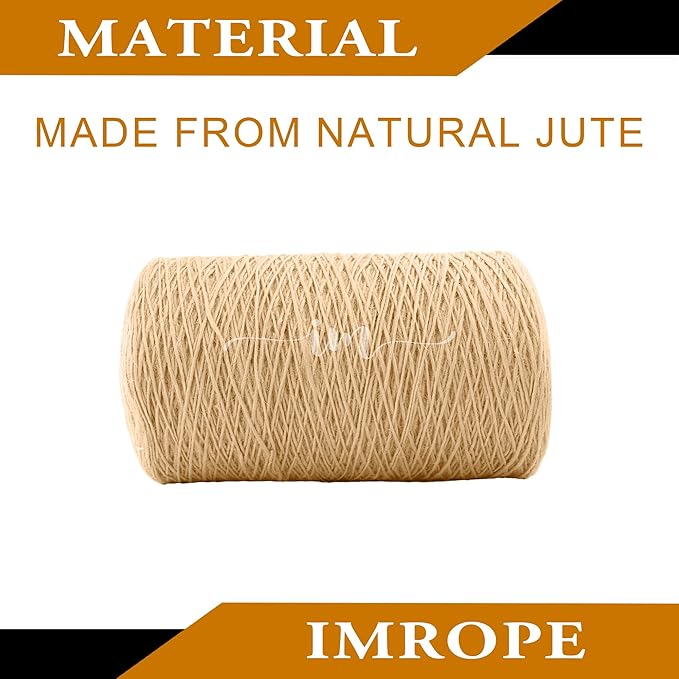 1.5mm x 1000 Feet Natural Jute Rope, Twine for Gardening Tomato Climbing Plant Tie Floristry Crafts Gift Wrapping Packing Decor