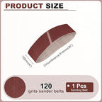 HARFINGTON 4 x 36 Inch Sanding Belts, 15 Pcs 120 Grits Aluminum Oxide Belt Sander Abrasive File Belt for Woodworking, Metal Polishing, Knife Sharpener