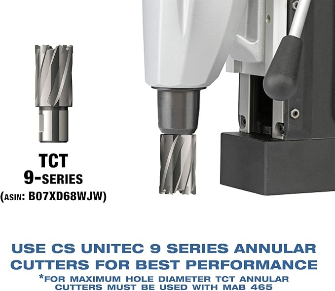CS Unitec | MAB 465 Portable Magnetic Drill Press | 1150W 1-speed Benchtop Power Drill Machine w/up to 1-1/2" Diameter