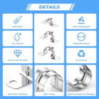 12pc 6 11/16Inch (170mm) 304 Stainless Steel Conduit Clamps, U-Tube Pipe Clamp 2 Hole Strap U Bracket Rigid Pipe Metal Conduit Strap Tension Clips