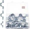 43 PCS Two Holes Straps, U Clamps,Pipe Straps, U Bracket Clamps, Zinc Coated Tension Tube Clips, for Pipe Tube Fixing Mounting - 1/2" 3/4" 1"