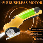 Electric Box Cutter, Portable Cordless Electric Rotary Scissors for Cardboard Carpet Leather, Rechargeable Heavy Duty Shears with LED Light, Safety Lock, Blade, Box - 4V, 2000mAh, Type-C