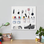 95 Pieces Pegboard Accessories Set Including Pegboard Storage Basket with Hooks Pegboard Cups with Holder Wire Shelf Tissue Storage Box Clothes Board for Garage Storage Craft Workshop (Clear)