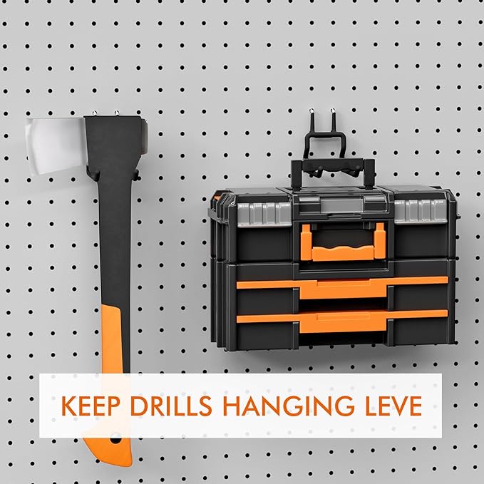 LIGHT DUST Utility Heavy Duty Pegboard Hooks - 5Pack Peg Board Accessories for Hanging Tools Fit 1/4" Peg Holes - Pegboard Organizer Large Tool Holders for Garage Workshop Shed