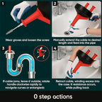 50 FT Drain Snake Hair Drain Clog Remover, Manual Or Powered, Plumbing Snake With Drill Adapte,Unclog Sink Drain Tool, Drain Auger for Toilet、Shower、Kitchen、Sink, No Auto Retract Or Feed, Red