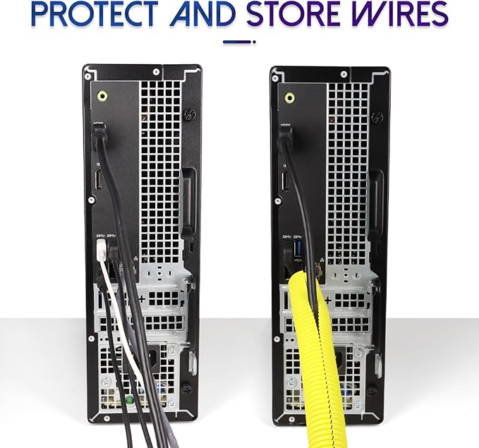 Split Wire Loom Tubing, 10,25ft Cord Protectors from Pets No Chew, Flexible Wire Covers Cord Protectors, Protective Split Cable Sleeve for Automotive Home Industrial Wires(Yellow, 1.12inch-25ft)