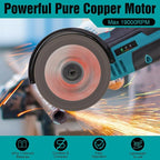 Cordless Angle Grinder Set, 12V 3inch Mini Electric Angle Grinding Tool with 2Pcs 1100mAh Batteries and 7-Cutting Discs, 19000RPM Electric Grinding Tool Handheld Cutter for Metal Wood