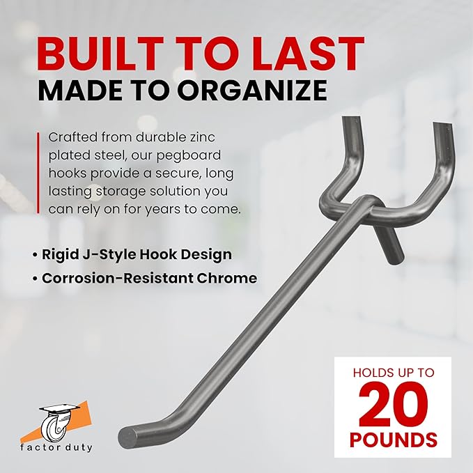 50 PC PEG Board Hooks 4 inch Pegboard Hooks 4" Length Wholesale Lot