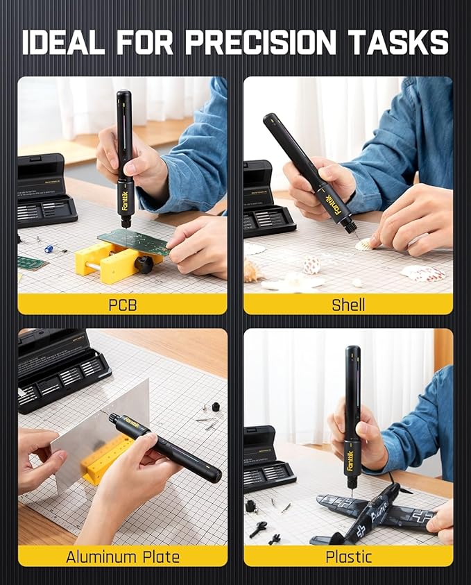 Fanttik K2 Nano Power Drill, Mini Precision Drill, Hand Drill, 20 Drill Bits, 800mAh Rechargeable, Tool Kit for DIY Projects, Shells, Plastic, Jewelry, PCB, Aluminum Plate