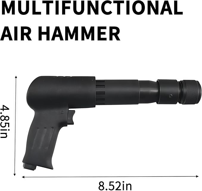 Air Hammer - 21PCS Air Chisels (Tapered Punches, Panel Cutter & Flat Chisel), 2500 BPM - for Car Repairs, Cutting Metal Sheets, Removing Wall Fixtures, Drilling Through Walls, Dismantling Nuts