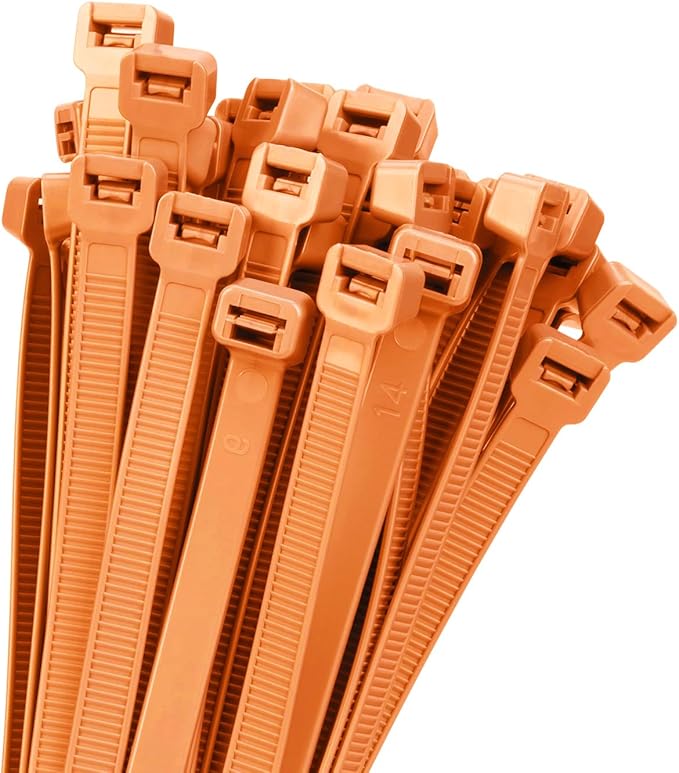 18 inch Orange Zip Ties Heavy Duty 100 PACK, 200 LBS Ultra Exclusive Strong Plastic Wire Ties, Large Cable Ties Extra Long Tie Wraps, Indoor and Outdoor UV Resistant