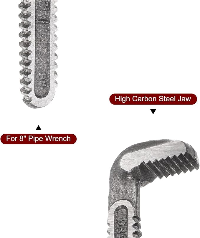 HARFINGTON Pipe Wrench Hook Jaw 8" Plumbing Wrench Replacement Jaws Carbon Steel for 8" Adjustable Wrench