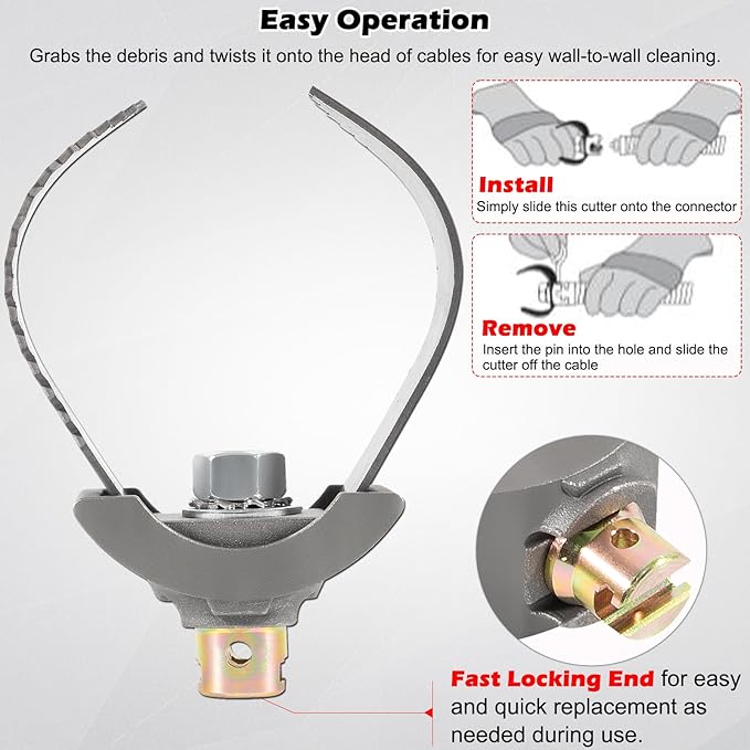 52822 T-232 3" Heavy-Duty C Cutter Cable Coupling Drain Cleaning Tool Fits for 3/8” & 5/8” Drum Including C-4 C-6 C-7 C-9 and All IW Cables, Compatible with K-400 K-3800 K-50 Ridgid Drum Machines