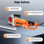 Electric Pipe Threader, 2300W Pipe Threading Machine with 6 Dies (1/2" - 2"), 110-120V Ratchet Pipe Threader Kit, Heavy-Duty Hand-Held Power Drive Kit