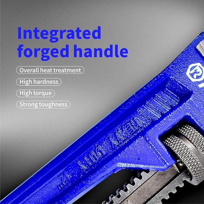 14-Inch Straight Pipe Wrench – Heavy Duty,Adjustable Plumbing Tool with Malleable Cast Iron Handle, Exceeds GGG Standard for Durability & Grip
