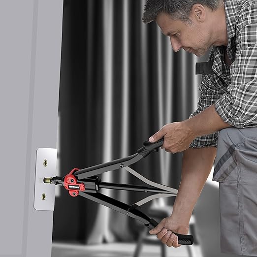 WETOLS 17" Rivet Nut Tool, Hand Rivet Tool Kit with 11 Metric & SAE Mandrels M3 M4 M5 M6 M8 M10 M12, 10-24, 1/4-20, 5/16-18, 3/8-16, 110pcs Rivnuts, Sturdy Case Packed, Auto Release Nut Design, WE-896