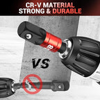 8-Piece Impact Socket Adapter Set for Drill, 1/4" 3/8" 1/2" Hex Shank Impact Driver Socket Adapter, Socket to Drill Adapter