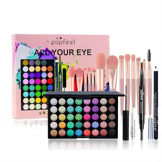 Makeup Kit for Women, Eyeshadow Makeup Gift Set for Teen Girls, Eyebrow Eye Shadow Makeup Kit with 40 Colors Eyeshadow Palette, Mascara, Eyeliner, Eye Brow Pencil, Eye Brush-VeraVaultWomen