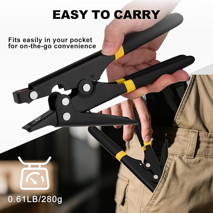 Zip Tie Tool, Tensioning and Cutting Tool for Fastening and Cutting Plastic or Nylon Cable Tie, Cable Tie Gun for Cable Management, Zip Tie Tightener with Ergonomic and Portable Design