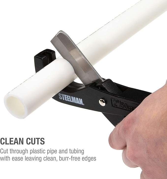 Steelman PVC Pipe Cutter Tool, Cuts 2-inch Tube, Stainless Steel Blade