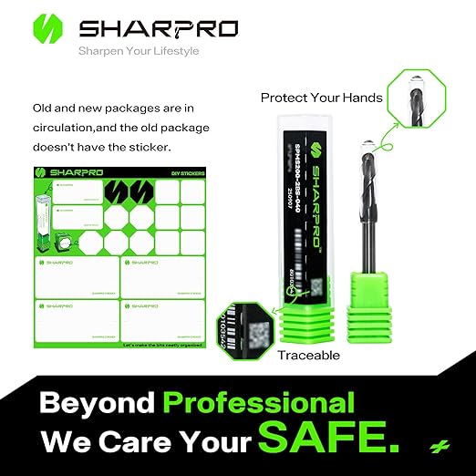 Carbide Ball Nose End Mill 2 Flute 4mm SHK. 4mm Cutting Dia. 3D Carving, High-Speed and Deep Cutting, AlCrN Coated, Apply for Alloy Steel, Stainless Steel and Various Cast Iron.