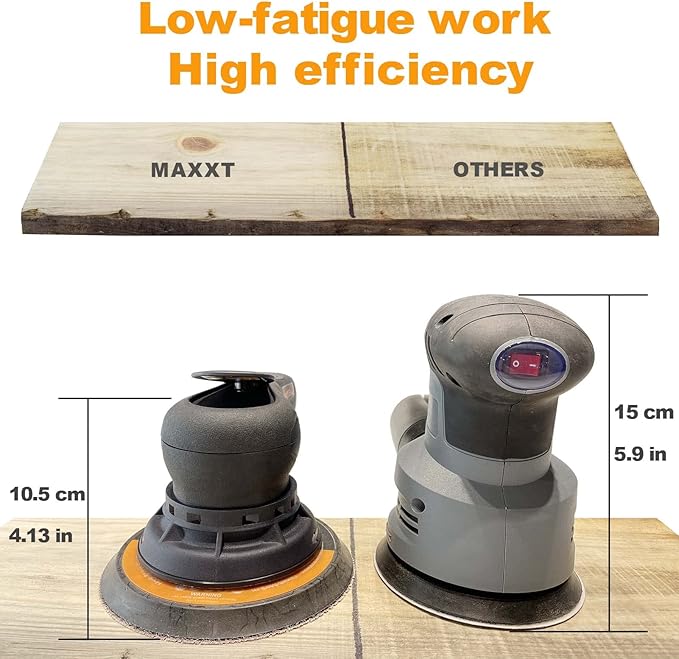 MAXXT Electric 5mm Random Orbital Sander Brushless 350W 3A Multi-function Variable Speed Electric Corded Orbital Sanders Machine with 10 Sanding Paper for Woodworking (R7303-5.0mmOrbit)