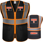 BeautyWill Custom Safety Vest Customized Logo Class 2 High Visibility Reflective Vest with Pockets Construction workwear