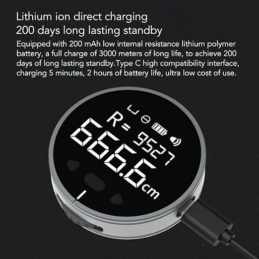 Digital Tape Measure, 328ft Electronic Rolling Ruler with 1.8inch LCD Display, Rechargeable Small Smart Long Distance Rolling Measuring Tool for Flat Curved Diameter