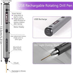 AM ARROWMAX Mini Electric Drill Pen with Benchtop Press, 5-Speed, 10 Small Drill Bits with Aluminium Box, LED Lights, OLED Display, Resin Drill Set For Jewelry Making, Plastic, Wood (SDS PLUS)
