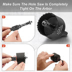 1-25/32 Inch Hole with Saw 9.1mm Triangle Shank Arbor, JTemgle Bi-Metal Hole Saw Heavy Duty Hole Cutting Tool for Cornhole Boards, Recessed Lights, Wood, Plastic, Drywall & Soft Metal