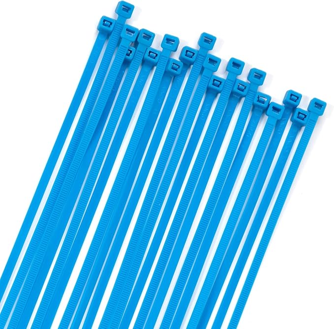 XINGO 100PCS Cable Zip Ties Heavy Duty, Premium Nylon Plastic Wire Ties with 50 Pounds Tensile Strength, Self-Locking Black Nylon Zip Ties for Indoor and Outdoor (6 inch, Blue)