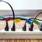 Mr-Label – 40 Pcs 0.78" x 3.54" Hook and Loop Cable Labels –Cord Tags – Upgraded Writable Cable Wraps for Clear Writing - Writable Wire Labels for Cable Management | Electronics Computers (8 Colors)