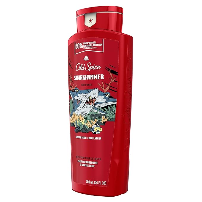 Old Spice Body Wash for Men, Sharkhammer, Long Lasting Lather, 24 fl oz (Pack of 4)-VeraVaultWomen