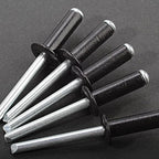 Linkup 150pcs pack 3/16" x 3/8" Black pop blind Rivets, 4.8mm x 10mm Black pop rivets,Aluminum Body Steel Mandrel Rivets (Black),Dome Head aluminum rivets