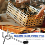 Tatuo 200 Pcs Pegboard Hooks Galvanized Metal Pegs with Rubber Tip Fit 1/4" 1/8" for Garage Store Wall Tool Organization Display(2 Inch)