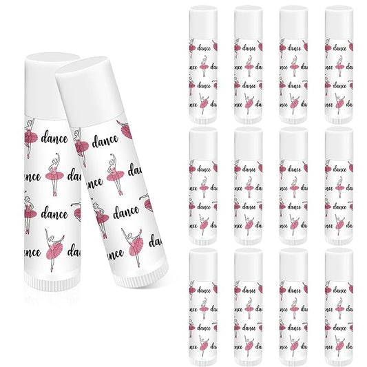 12 Pack Dance Theme Ballet Lip Balms Bulk Moisturizing Lip Balms Back To School Gift Ballet Gifts Lip Balm Christmas Thanksgiving Day Dance Party Thanks Gift for Dancer Girl Woman-VeraVaultWomen
