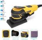 350W 3A Electric Delta Random Orbital Sander Mouse Sander with Pluggable Wire, Sanders for Woodworking, Primary Wood and Panel Processing,3MM