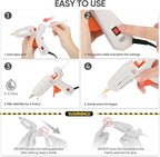 ROMECH Full Size Hot Glue Gun with 60/100W Dual Power and 21 Hot Glue Sticks (7/16"), Fast Preheating Heavy Duty Industrial Gluegun with Storage Case for Crafting, DIY and Repairs (White)