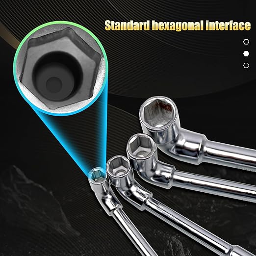 CNQLIS 12 Pcs L-Type Pipe Perforation Elbow Wrench Set, L Shaped Hex Socket Wrench Set, 6-20mm, Chrome Alloy Steel, 6 Point,Metric
