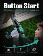 KIMO Hammer Drill - 20V 2X Battery Hammer Drill Cordless Drill Set, 350 In-lb Torque, 3/8" Keyless Chuck, 1350 RPM, 21+3 Position,14pcs Drill/Driver Bits, Power Drill Drivers for Concrete Brick Wall