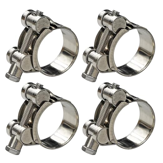 AKIHISA 4 Pack 26-28mm ID Range T-Bolt Hose Clamps 304 Stainless Steel Heavy Duty Adjustable Tube Clamp1 to 1.1 Inch