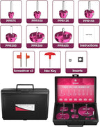 7 Pcs PVC Pipe Reamer Kit With 3/4 inch, 1 inch, 1-1/4inch,1-1/2inch, 2inch, 3inch, 4inch, 2 Carbide Inserts, Aluminum PVC Fitting Saver, Plumbing tools for SCH40